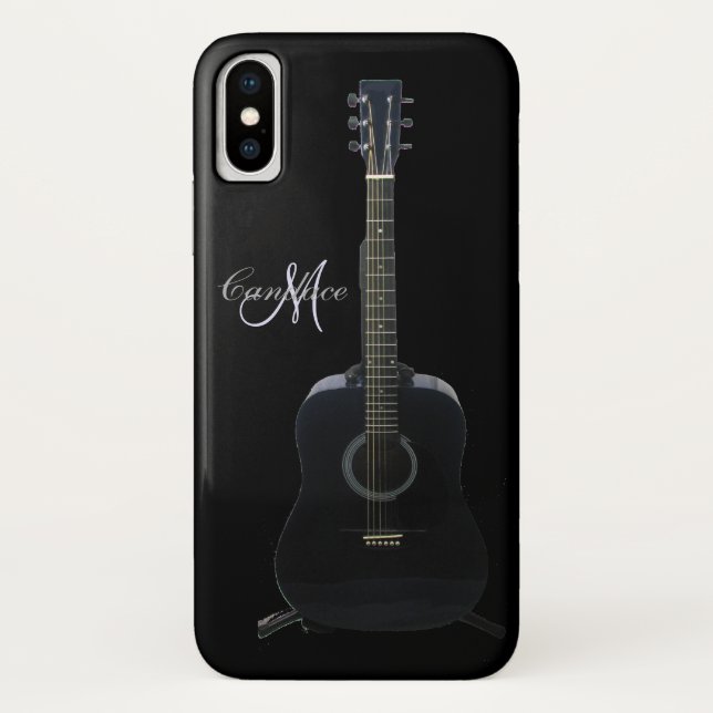 Personalized Black Acoustic Guitar Music Case (Back)