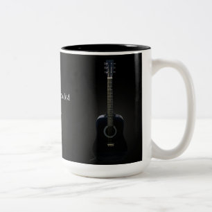 Personalized Black Acoustic Guitar Music Mug