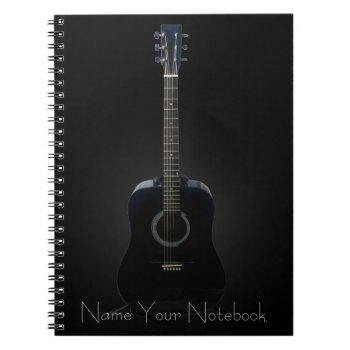 Personalized Black Acoustic Guitar Music Notebook by UROCKDezineZone at Zazzle