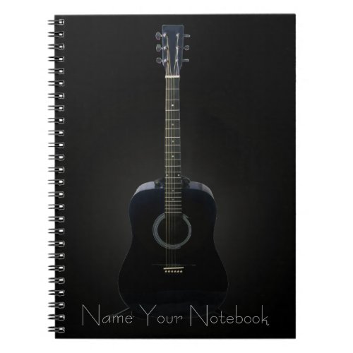 Personalized Black Acoustic Guitar Music Notebook