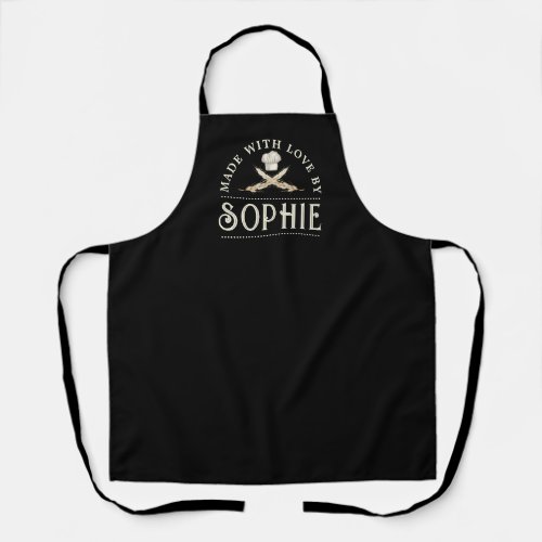 Personalized Black All_Over Print Apron