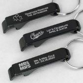Personalized Black Aluminum Keychain Bottle Opener (Front)
