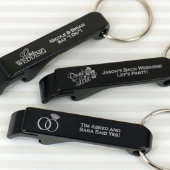Personalized Black Aluminum Keychain Bottle Opener (Front)
