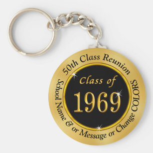 reunion class gifts keychain personalized souvenirs 1968 gold zazzle