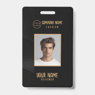 Personalized black and gold elegant badge