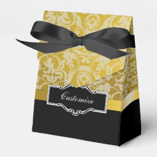 Personalized Black and Gold Favor Box