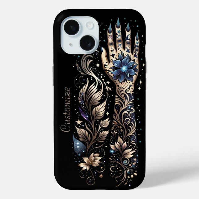 Personalized Black And Gold Hand Tattoo Case-Mate iPhone Case (Back)