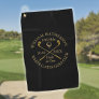 Personalized Black And Gold Hole in One Golf Towel