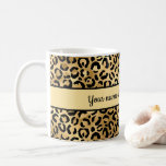 Personalized Black And Gold Leopard Print Cheetah  Coffee Mug at Zazzle