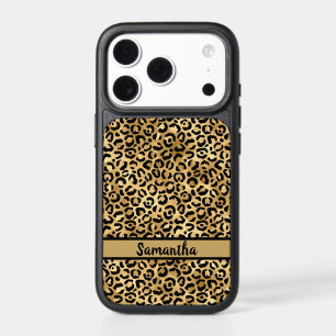 Personalized Black and Gold Leopard Print  iPhone 17 Pro Case