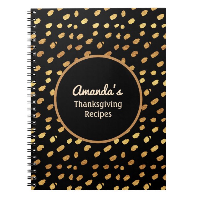 Personalized Black and Gold Monogram Journal (Front)