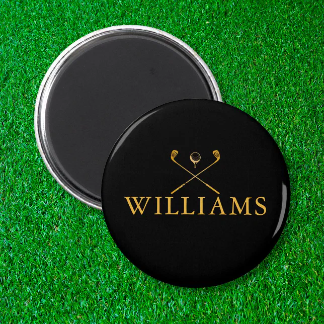 Personalized Black And Gold Name Golf Clubs Zazzle