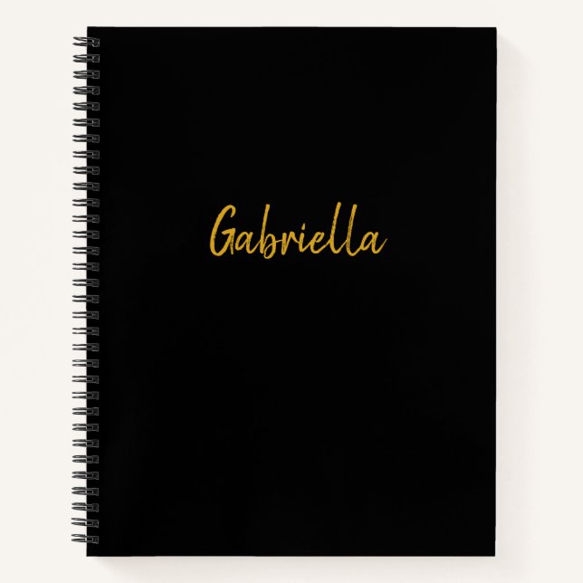 Personalized Black and Gold  Notebook (Front)