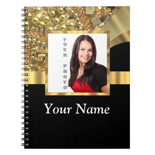 Personalized black and gold notebook (Front)