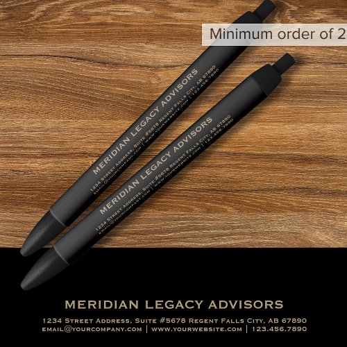 Personalized Black and Gold Promotional Pen