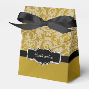 Personalized Black and Gold Tent Favor Box