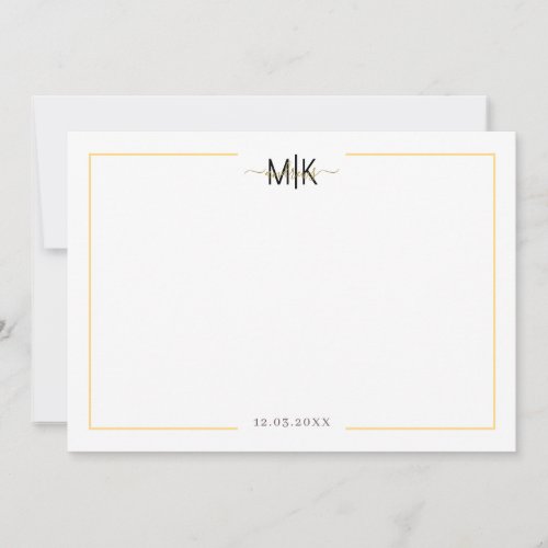Personalized Black And Gold thank you card