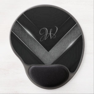 Personalized Black And Gray Chevron Gel Mouse Pad