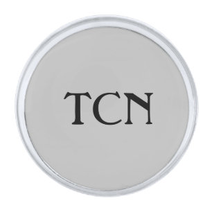 Personalized Black and Gray Men's Silver Finish Lapel Pin