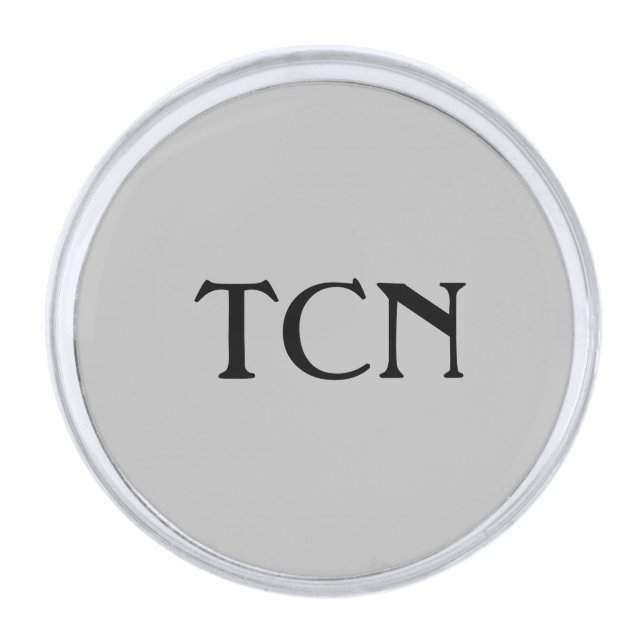 Personalized Black and Gray Men's  Silver Finish Lapel Pin (Front)