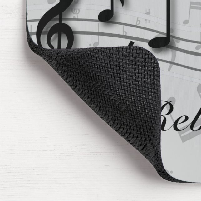 Personalized black and gray musical notes mouse pad (Corner)