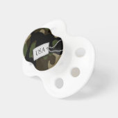 Personalized Black and Green Forest Military Camo Pacifier (Front Right)