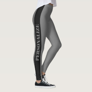 Personalized Black And  Grey Leggings 