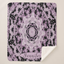 Personalized Black and Lavender Floral Mandala