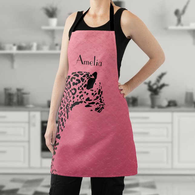 Personalized Black and Pink Jaguar Apron (Creator Uploaded)