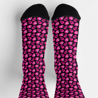Personalized Black and Pink Skull pattern  Socks