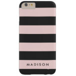 Personalized Black And Pink Stripe Iphone 6+ Case at Zazzle