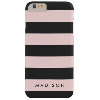 Personalized Black And Pink Stripe Iphone 6  Case by hawkeandbloom at Zazzle