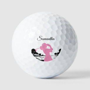 Personalized Black and Pink Women’s Golf Balls