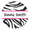 Personalized Black and Pink Zebra Stickers