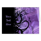 Personalized Black and Purple Goth Pattern Card (Front Horizontal)