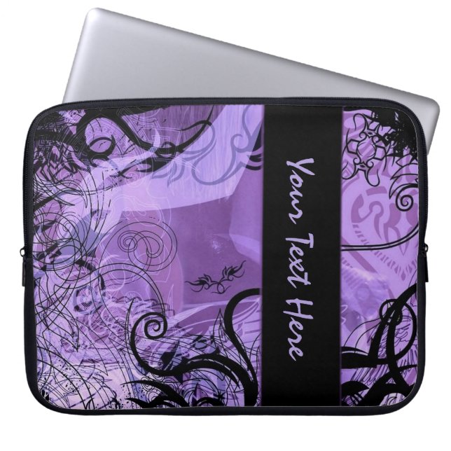 Personalized Black and Purple Goth Pattern Sleeve (Front)