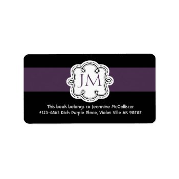 Personalized Black And Purple Ladies  Bookplate by PartyHearty at Zazzle