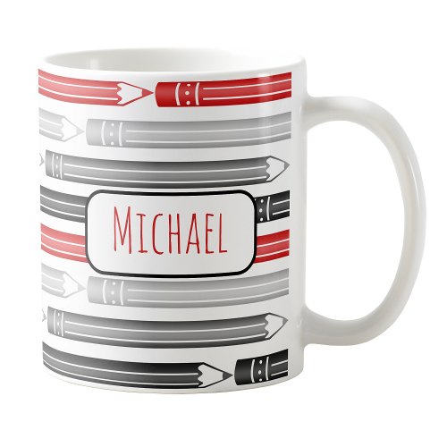 Personalized Black and Red Pencils Mug