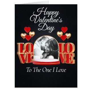 Personalized Black and Red Valentine Photo Card