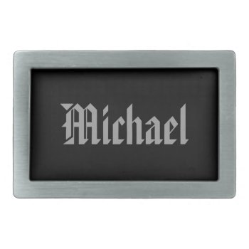 Personalized Black And Silver Belt Buckle by TwoBecomeOne at Zazzle
