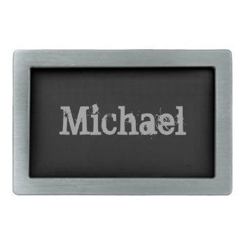 Personalized Black And Silver Belt Buckle by TwoBecomeOne at Zazzle