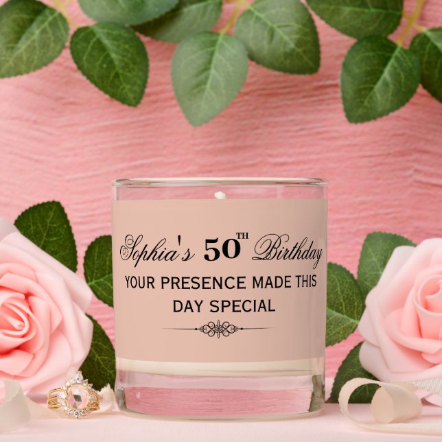 Personalized Black and Silver Birthday Name  Scented Candle (Wedding)