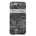 Personalized Black And Silver Floral Pattern