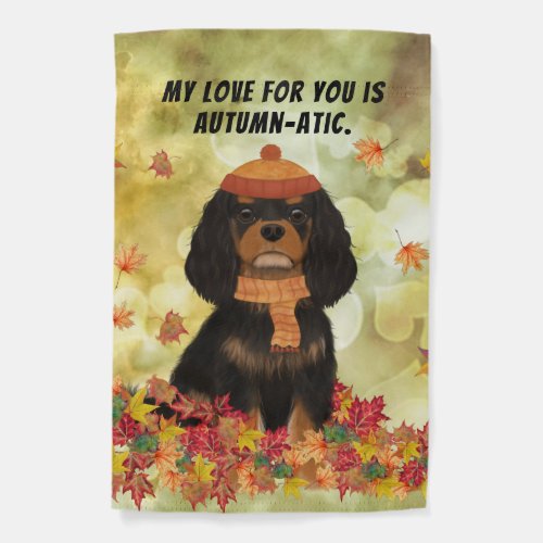 Personalized Black and Tan Cavalier Spaniel     Garden Flag