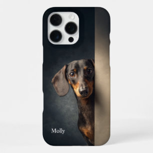 Personalized Black and Tan Dachshund iPhone 16 Pro Max Case