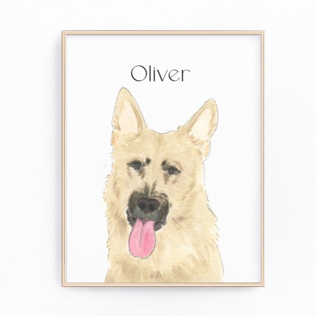 Personalized Black and Tan German Shepherd Art Photo Print (Creator Uploaded)