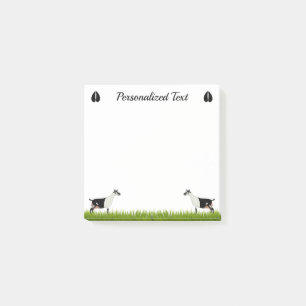 Personalized Black and White Alpine Dairy Goat Post-it Notes