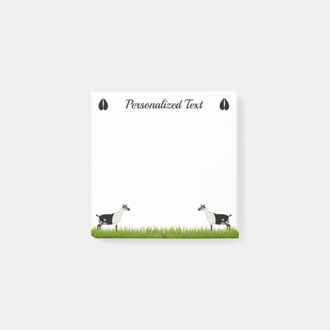 Personalized Black and White Alpine Dairy Goat Post-it Notes (Front)
