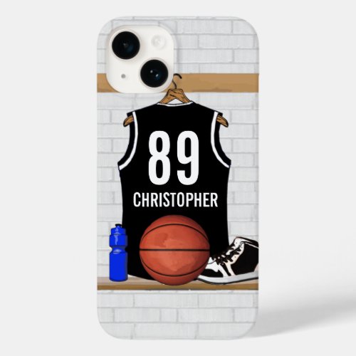Personalized Black and White Basketball Jersey Case_Mate iPhone 14 Case