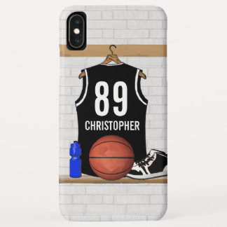 Personalized Black and White Basketball Jersey iPhone XS Max Case